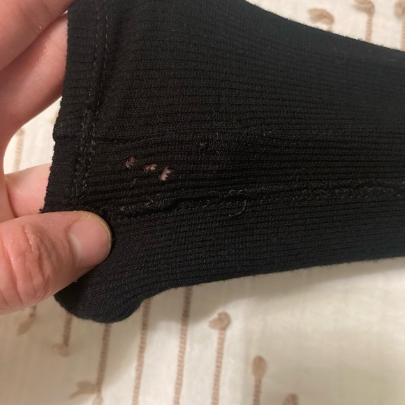 BCBG Maxazria black long sleeve thumb hole lace bottom dress Small - Picture 4 of 7